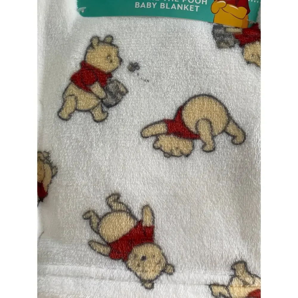 Disney Baby Winnie the Pooh White Plush Blanket Soft Cozy Blanket 30 x 40 NEW